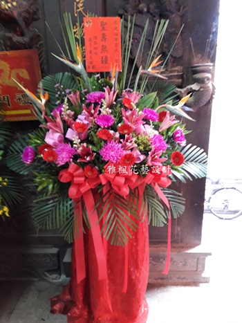 送花服務_員林福寧宮天上聖母聖誕千秋_彰化大村進昌咖啡烘焙館敬獻