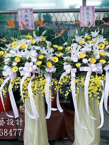 追思祝福花籃2座(一對)_南投花店專車送達台中_雲林_彰化_草屯外送喪事花籃