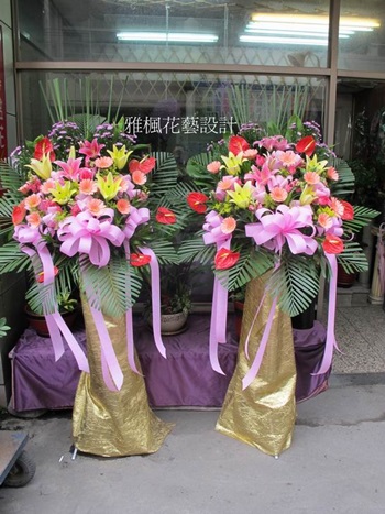 朋友開幕藝術花籃西螺花店外送服務(2柱)一對(適用開幕_高昇_喬遷_榮陞_喜慶_任何場合都適合)