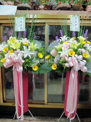 花籃3對以上提供外送_藝術花籃員林花店喪事場合花籃