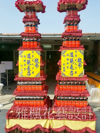 七層立體四面罐頭山_喪禮紹興酒塔，喪禮黃酒山系列
