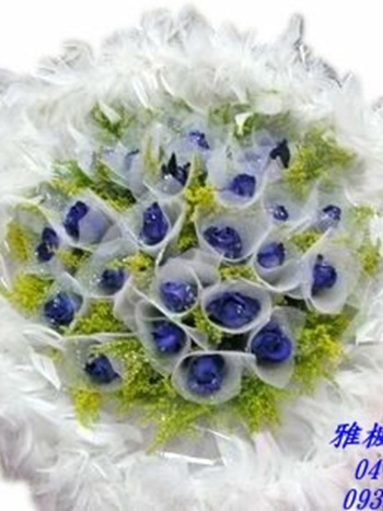 藍色玫瑰_真愛不變_傳情花束_彰化縣市情人節外送服務