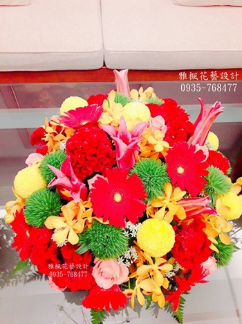 四面桌花(適合送禮祝賀，開幕_新居落成_婚宴收禮桌，各種喜慶都適合) 