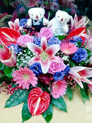 客戶結婚賀禮祝賀盆花0920768477二林花店