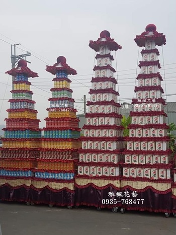 11層立體四方型罐頭座外送殯儀館_彰化罐頭塔廠商追思告別式場合適用