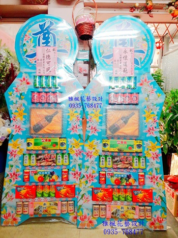 九層罐頭(塔)籃_雅楓花藝0920768477雲林南投彰化花店喪事禮儀罐頭籃