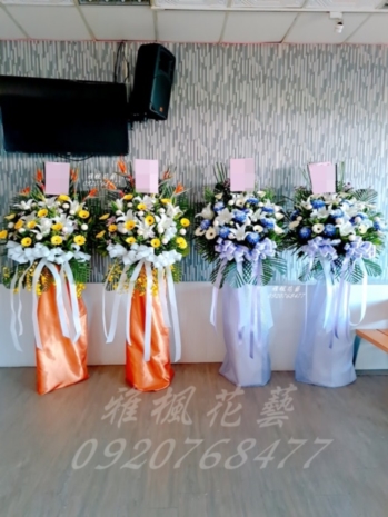 台中殯儀館送花籃花柱_台中花店追思蘭花盆栽外送